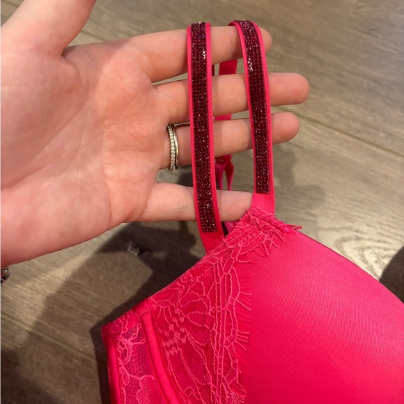 Very Sexy Satin Crystal Satin Lace Bustier Push Up - Picture 4 of 6